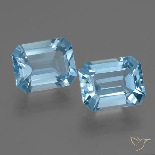 4.98ctw Natural Céu azul Topázio, Corte Esmeralda, VVS-VS