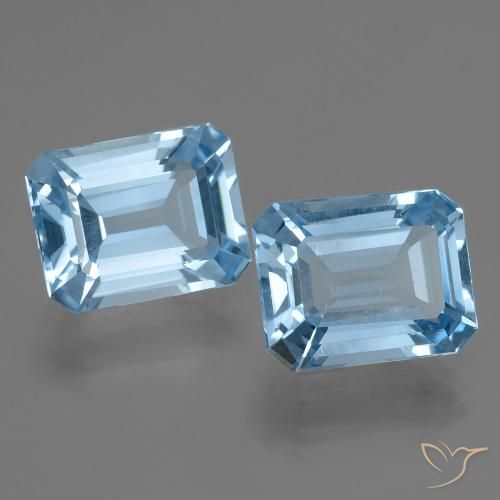 5.93ctw Natural Céu azul Topázio, Corte Esmeralda, VVS-VS