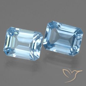 Pedras preciosas de Topázio Céu azul natural de 5.93 ct, Corte Octógono / Esmeralda, VVS-VS