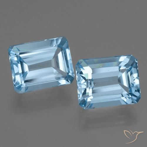 5.93ctw Natural Azul Suíço Topázio, Corte Esmeralda, VVS-VS