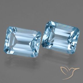 Pedras preciosas de Topázio Azul Suíço natural de 5.93 ct, Corte Octógono / Esmeralda, VVS-VS