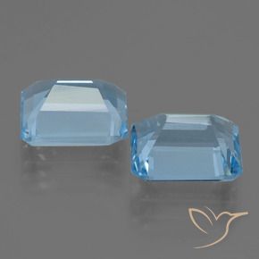 Pedras preciosas de Topázio Azul Suíço natural de 5.93 ct, Corte Octógono / Esmeralda, VVS-VS
