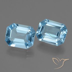 Pedras preciosas de Topázio Céu azul natural de 4.47 ct, Corte Octógono / Esmeralda, VS