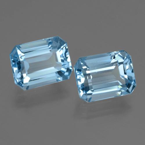 Pedras preciosas de Topázio Azul Suíço natural de 5.26 ct, Corte Esmeralda, VVS-VS