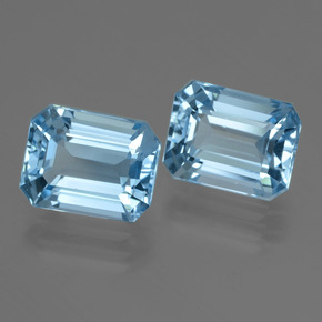 Pedras preciosas de Topázio Azul Suíço natural de 5.26 ct, Corte Esmeralda, VVS-VS