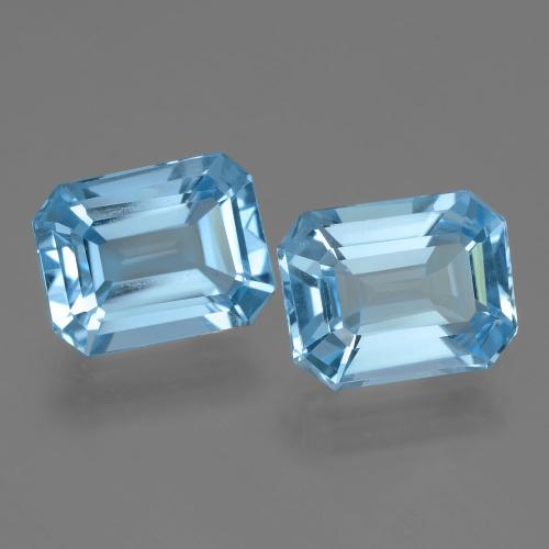Pedras preciosas de topázio azul natural de 5,17 ct, corte esmeralda, VVS-VS