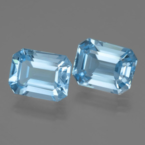 Pedras preciosas de topázio azul natural de 5,17 ct, corte esmeralda, VVS-VS