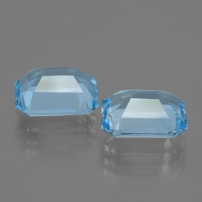 Pedras preciosas de topázio azul natural de 5,17 ct, corte esmeralda, VVS-VS