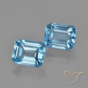 Pedras preciosas de Topázio Céu azul natural de 5.97 ct, Corte Octógono / Esmeralda, VVS-VS