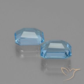 Pedras preciosas de Topázio Céu azul natural de 5.97 ct, Corte Octógono / Esmeralda, VVS-VS