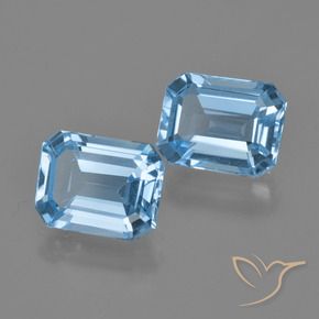 Pedras preciosas de Topázio Azul Suíço natural de 4.87 ct, Corte Octógono / Esmeralda, VVS-VS