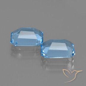 Pedras preciosas de Topázio Azul Suíço natural de 4.87 ct, Corte Octógono / Esmeralda, VVS-VS