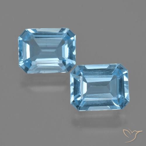 4.99ctw Natural Azul Suíço Topázio, Corte Esmeralda, VS