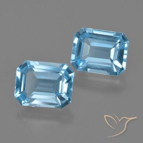 Pedras preciosas de Topázio Azul Suíço natural de 4.99 ct, Corte Octógono / Esmeralda, VS