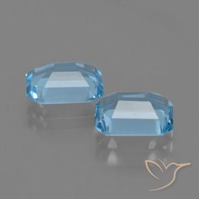 Pedras preciosas de Topázio Azul Suíço natural de 4.99 ct, Corte Octógono / Esmeralda, VS