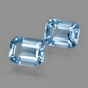 Pedras preciosas de topázio azul natural de 5,69 ct, corte esmeralda, VVS
