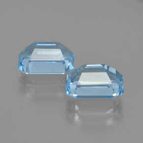 Pedras preciosas de topázio azul natural de 5,69 ct, corte esmeralda, VVS