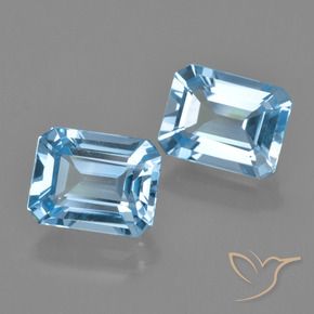 Pedras preciosas de Topázio Azul Suíço natural de 5.25 ct, Corte Esmeralda, VVS-VS