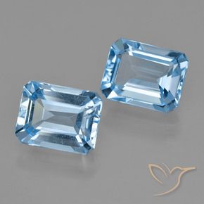 Pedras preciosas de Topázio Azul Suíço natural de 5.72 ct, Corte Octógono / Esmeralda, VVS-VS