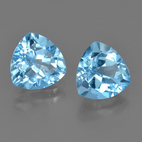 Pedras preciosas de topázio azul natural de 5,86 ct, trillion, VVS