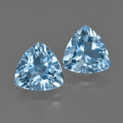 Pedras preciosas de topázio azul natural de 5,56 ct, trillion, VVS