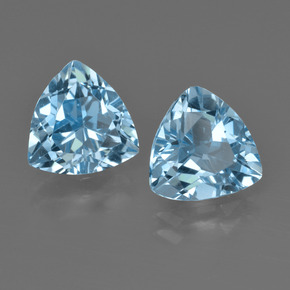 Pedras preciosas de topázio azul natural de 5,56 ct, trillion, VVS