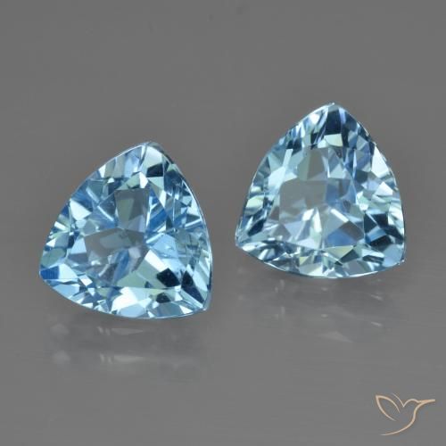 Pedras preciosas de topázio azul natural de 5,74 ct, trillion, VS