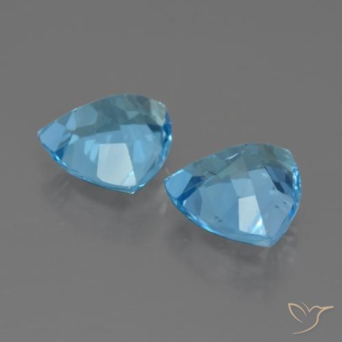 Pedras preciosas de topázio azul natural de 5,74 ct, trillion, VS