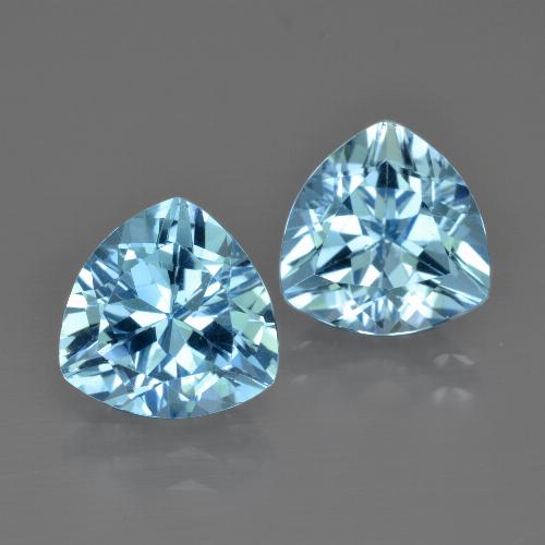 Pedras preciosas de topázio azul natural de 5,91 ct, trillion, VVS-VS