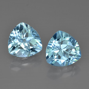 Pedras preciosas de topázio azul natural de 5,91 ct, trillion, VVS-VS