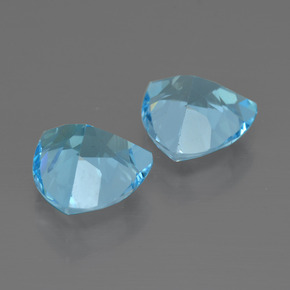 Pedras preciosas de topázio azul natural de 5,91 ct, trillion, VVS-VS