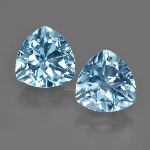 Pedras preciosas de topázio azul natural de 5,90 ct, trillion, VVS-VS