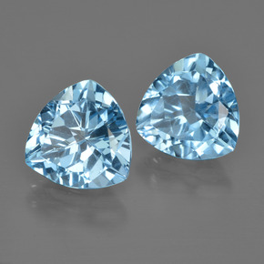 Pedras preciosas de topázio azul natural de 5,90 ct, trillion, VVS-VS