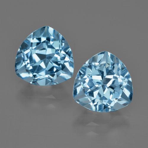 Pedras preciosas de topázio azul natural de 6,51 ct, trillion, VVS-VS