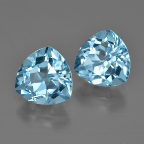 Pedras preciosas de topázio azul natural de 6,51 ct, trillion, VVS-VS