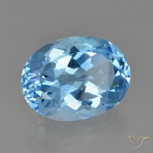 Topázio Azul Suíço Natural 23.58ct, oval, VVS