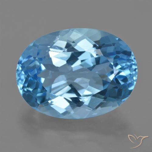22.72ct Natural Azul Suíço Topázio, oval, VVS-VS
