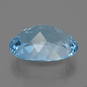 Topázio azul natural 22,82ct, corte oval, VVS