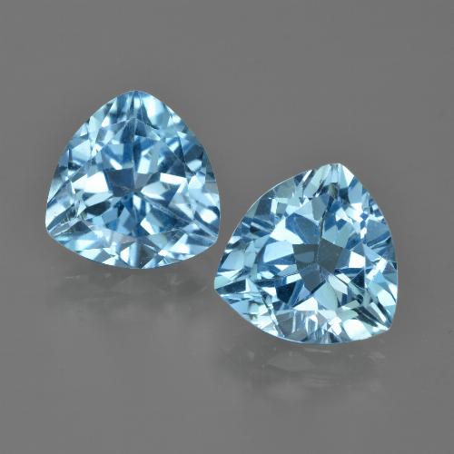 Pedras preciosas de topázio azul natural de 7,32 ct, trillion, VVS-VS