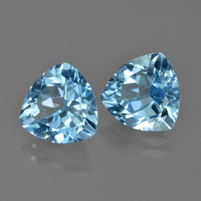 Pedras preciosas de topázio azul natural de 7,32 ct, trillion, VVS-VS