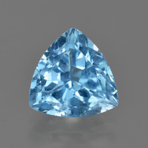 Topázio azul natural 3,75ct, trillion, VVS-VS
