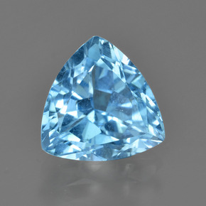 Topázio azul natural 3,75ct, trillion, VVS-VS