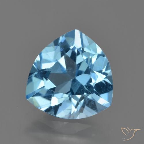 Topázio Azul Suíço Natural 3.29ct, Trilhão, VVS-VS
