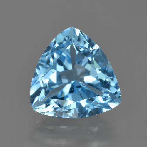Topázio azul natural 3,39ct, trillion, VS