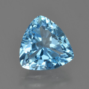 Topázio azul natural 3,39ct, trillion, VS
