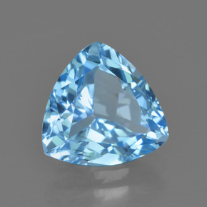 Topázio azul natural 3,80ct, trillion, VVS-VS