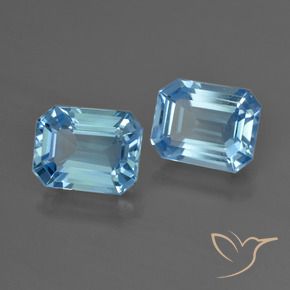 Pedras preciosas de Topázio Azul Suíço natural de 5.26 ct, Corte Octógono / Esmeralda, VVS-VS