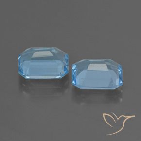 Pedras preciosas de Topázio Azul Suíço natural de 5.26 ct, Corte Octógono / Esmeralda, VVS-VS