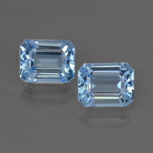 Pedras preciosas de Topázio Azul Suíço natural de 5.79 ct, Corte Esmeralda, VVS