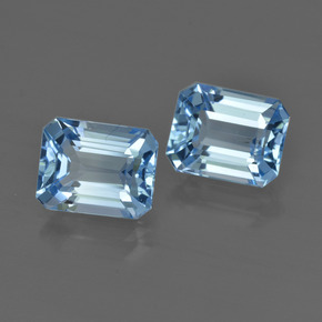 Pedras preciosas de Topázio Azul Suíço natural de 5.79 ct, Corte Esmeralda, VVS